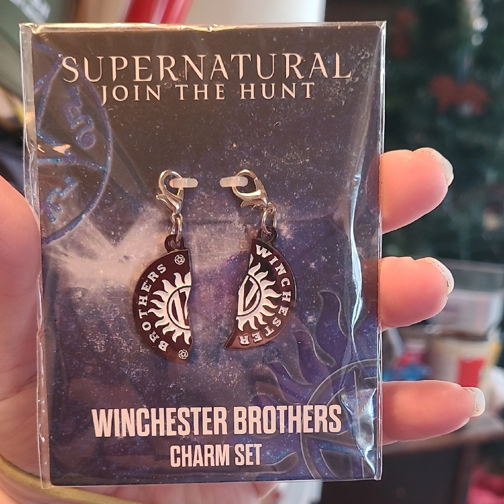 Supernatural Winchester Brothers Charm Set - Black and Silver